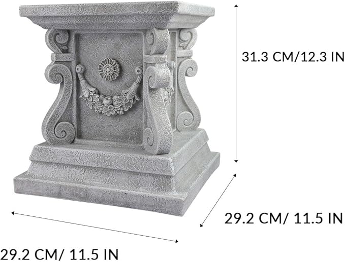 Square Garden Pedestal Sculpture Plinth Base Riser Pedestal Statuary Stand Outdoor Decor, Indoor Outdoor Sculptural Garden Plinth Base Statue Riser Home Decoration