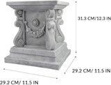 Square Garden Pedestal Sculpture Plinth Base Riser Pedestal Statuary Stand Outdoor Decor, Indoor Outdoor Sculptural Garden Plinth Base Statue Riser Home Decoration