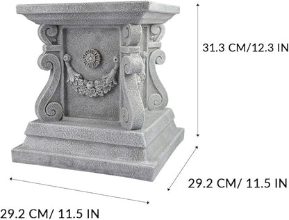 Square Garden Pedestal Sculpture Plinth Base Riser Pedestal Statuary Stand Outdoor Decor, Indoor Outdoor Sculptural Garden Plinth Base Statue Riser Home Decoration