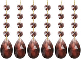 PATIKIL Teardrop Crystal Chandelier, 6 Pack 120mm Length Prisms Part Dark Brown