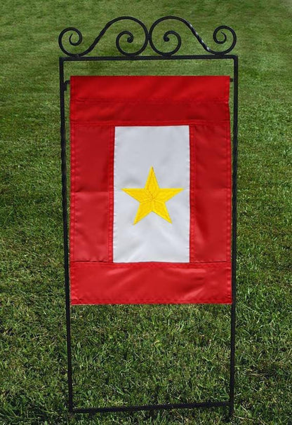 Premium Military Service Garden Flag Embroidered One Golden Star 12.5×18 Inches- Oxford Nylon 210D | USA Family Member On Service Army Navy Marine Corps Decoration Gift Yard House Banner