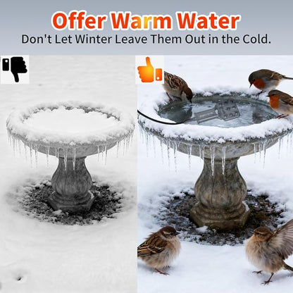 120V 250W Pond De-Icer and Chicken Water Heater for Livestock Tank Heater, Featuring Power-Off Protection, Overheating Protection, GFCI Plug & 9.2FT UL Approved Cord