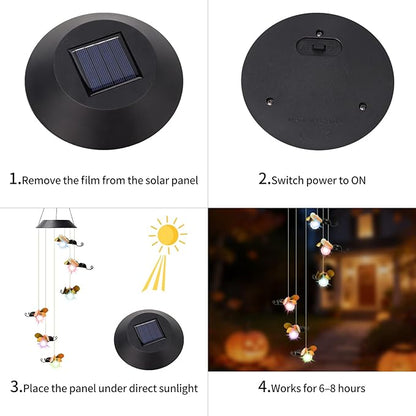 Solar Bee Wind Chimes for Outside Garden, Patio, Yard – Decor for Festivals/Birthday/Christmas, for Women Mom Home Garden Patio Decor