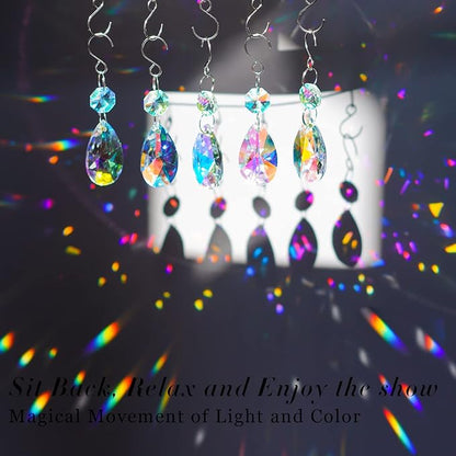 20 Pieces 38mm Crystal Prisms Chandelier Rounded Pear Suncatcher Ornament Pendants Crystal Beads Hanging Glass Crystals Chandelier Prisms for Wedding Party Tree Garlands Decoration DIY Jewelry