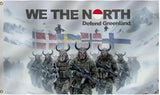 Defend Greenland Flag 4X6FT, Both Sides Printed, Men Women Banner,Vibrant Colors, Double Stitched with 2 Brass Grommets, Bar Garden Street Decoration, GYM, Office Decor,Indoor Outdoor Use,Gifts. (Defend, 4x6ft)