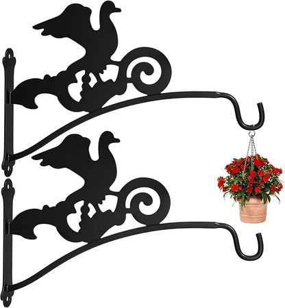 Plant Hangers Hooks,Hanging Bracket Outdoor Decoration Hooks Black 16 Inch Anti Rust Metal Plants,Lights,Planters,Lanterns,Hanging Bird Feeders,Wind Chimes,Indoor