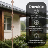 8.5FT Rain Chains with Spiral Bird Cage Rain Chain Cups, Rain Catcher for Gutters, Decorative Copper Rainwater Diverter Rain Chimes for Garden Decor,Replacement for Outside Gutter Downspouts in Spring