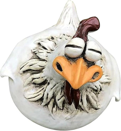 Garden Statues Funny Face Chicken Fence Ornament Resin Ornament Hanging Foot Chicken Yard Statue Outdoor Chicken Decor Garden Statues Yard Ornaments Decor