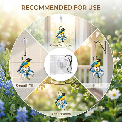 Hummingbird Gifts for Women, Hummingbird Sun Catcher for Window Hanging, Mothers Day for Mom Grandma Bird Lovers, Spring Suncatcher Garden Decor for Indoor Outdoor Windows (7)