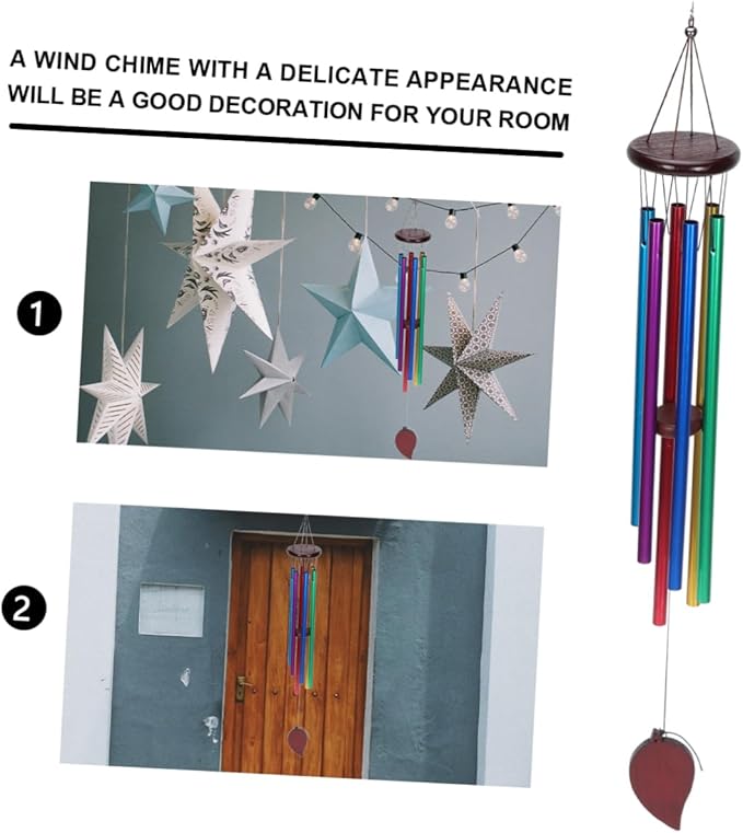 Milisten Wind Chime Tube Kit Six Metal Wind Chimes Decorative for Living Bedroom