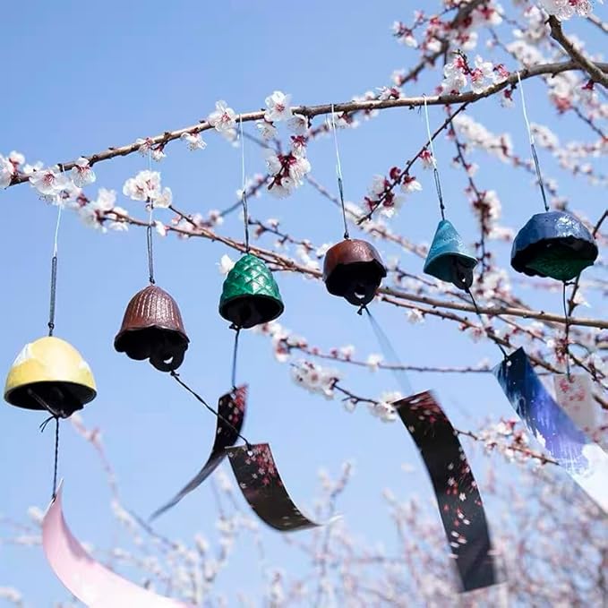1 pc Japanese Traditional Hummingbird Wind Chimes for Outside, Green Hummingbird Iwachu Cast Iron Bless Temple Wind Bell Memorial Wind Chimes Outdoor or Indoor for Good Luck Garden (Green)