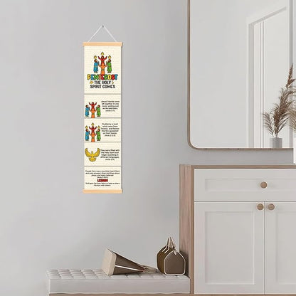 Pentecost Banner, Church Banner, Christian Rustic Hanging Door Flag, Farmhouse Decorations Outdoor Indoor, Church Activity Decor, Bible Lesson, Scripture and Words Decorations