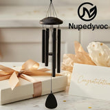 32” Large Black Aluminum Wind Chimes with Aluminum Cap for Outside, Deep Tone Outdoor Garden Patio Weather Resistant Metal Decor, Ideal Gift for Birthday, Mother's Day, Ambiance, Living Enhancement