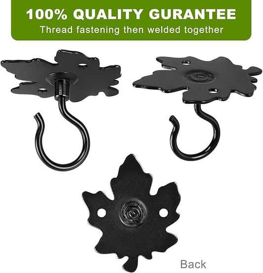 Dolibest Wall Mount Ceiling Hooks, Plant Hooks for Ceiling, Metal Plant Bracket Iron Wall Mount Lanterns Hangers Hooks for Hanging Plants Lights, Outdoor Wire, Fairy Lights, Wind Chimes, Black (4PCS)