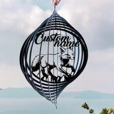 Personalized Fox Metal Wind Spinner, Custom Hanging Decoration for Outdoor Spaces, Kinetic Wildlife Ornament, Rustic Garden Gift (Fox Garden Wind Spinner)