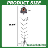 Metal Bird House and Wine Bottle Tree, 2 in 1, Bird Houses with Bottles Tree for Outside,As Garden Yard Decoration for Exterior Party Landscape Decoration