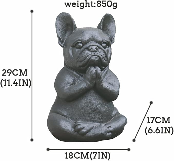 Garden Statues Meditating Dog Statue Buddha Dog Statue Zen Yoga Relaxed Pose Buddha Meditation Figurine for Indoor Outdoor Yard Ornaments Decor