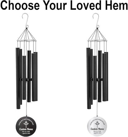 Pwesionalized Sympathy Wind Chimes 30 inch, Memorial Gift for Loss of Mom/Dad/Grandma/Loved one, 42inch Customized Bereavement Gift Idea for Condolences Funeral