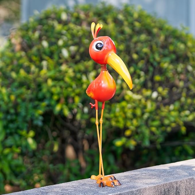 Metal Redfinch Statue Outdoor Garden Decor - 21" Redfinch Decor Outdoor Sculptures - Yard Art Gift for Backyard,Patio,Porch,Home