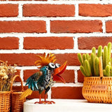 Art Deco Metal Rooster Garden Statue, Weatherproof Outdoor Indoor Decor - Painted Metal Sculpture with Hollow Design, Unique Gift for Housewarming Mother's Day Garden Enthusiasts Yard Housewarming