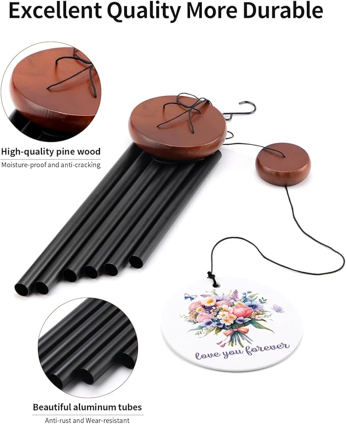 BeauGift Gifts for Grandma, Wind Chimes Grandma Birthday Gifts, Mothers Day Windchime Gift, Home Decor Keepsake for Grandmother Nana Gigi Granny from Granddaughter Grandson