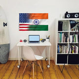 Indian American Combination Flag 3X5FT, Double Sided 3Ply, US India Flags, Men Women Banner,Vibrant Colors, Double Stitched with 2 Brass Grommets, Bar Garden Street Decoration, GYM, Office Decor,Indoor Outdoor Use,Gifts. (US-IN-Z, 3x5ft3ply)