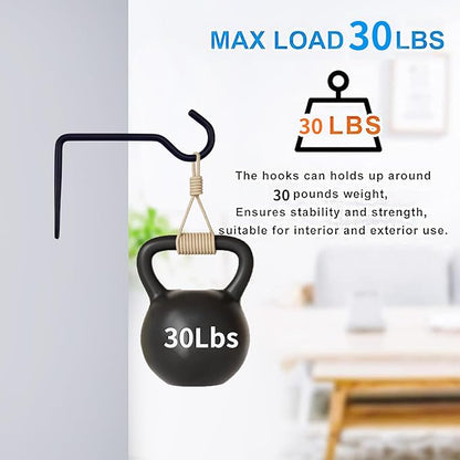 6 Inch Metal Wall Plant Hanger for Hanging Plants, Bird Feeders, Wind Chimes, Flower Baskets – Plant Hanger Indoor Indoor/Outdoor Use, 2 Pack Black