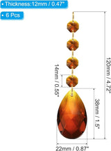 PATIKIL Teardrop Crystal Chandelier, 6 Pack 120mm Length Prisms Part Dark Amber