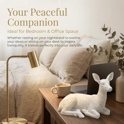 XTAPAN Resin Doe Statue Figurines Female Deer Animal Sculpture Gift Home Decor,Office or Outdoor Garden Statue Woodland Decoration White