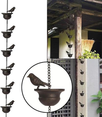 Decorative Metal Bird Rain Chain for Balconies and Porches Transform Your For Outdoor Area into a Relaxing Retreat