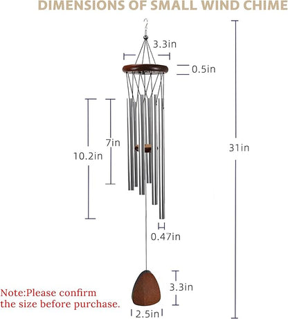 Wind Chimes for Outside Clearance,Aluminum Memorial Windchime Outdoor Suitable for Loss of Loved One Patio Decor Indoor Porch Balcony Garden Decor(Silver)