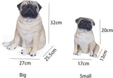 Garden Statues Realistic Lifelike Adorable Sitting Pug Dog Statue 8"/13" Tall Pet Pal Pugs Puppy Pup Dog Breed Collectible Resin Decor Figurine Yard Ornaments Decor