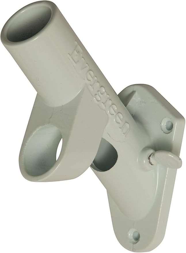 Evergreen Flag Bracket Two-Position 45 and 90 Degree Cast Iron White Flag Pole Bracket | Outdoor Home and Garden Décor for Residential or Commercial