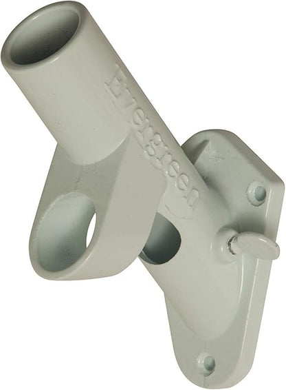 Evergreen Flag Bracket Two-Position 45 and 90 Degree Cast Iron White Flag Pole Bracket | Outdoor Home and Garden Décor for Residential or Commercial