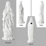 EROMMY 30.7 Inch Virgin Mary Praying Statue Outdoor Garden Religious Sculpture Magnesium Oxide Mary Statue for Yard Patio Lawn Home Entryway Hallway Decor (White)