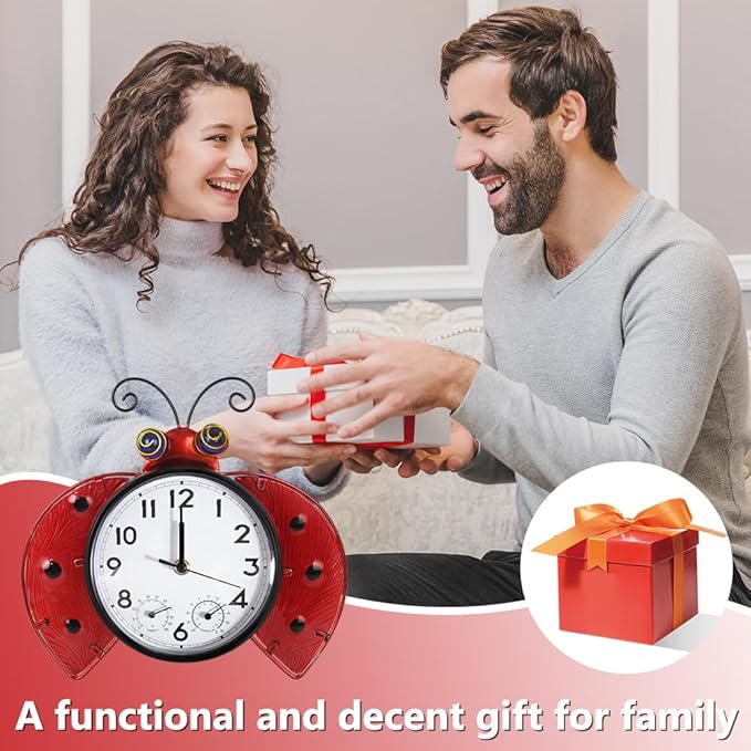 Outdoor Clock Silent Non-Ticking, Outdoor Wall Clocks with Thermometer & Humidity, Quartz Clocks Decor for Patio Garden Living Room