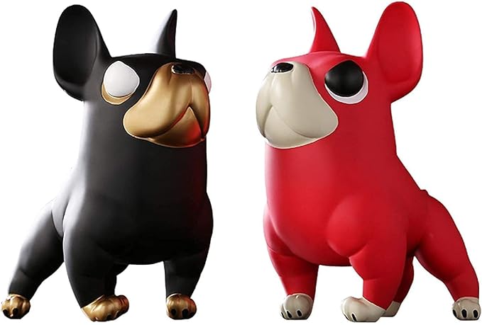Garden Ornaments Decor Statue Outdoor,Abstract Unique Statue Sculpture Creative Statues and Sculptures Outdoor Decor for Garden,Cool Muscle Dog Bulldog Statue Sculpture Ceramic Home Ornament