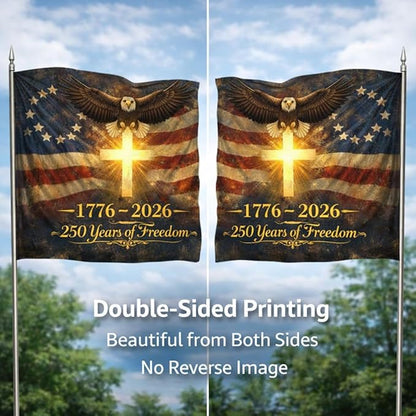 US 250 Flag – 250th Anniversary USA Double Sided 3-Ply Outdoor Flag, We The People 1776-2026 Patriotic Yard & House Banner for 4th of July (5, 4X6)