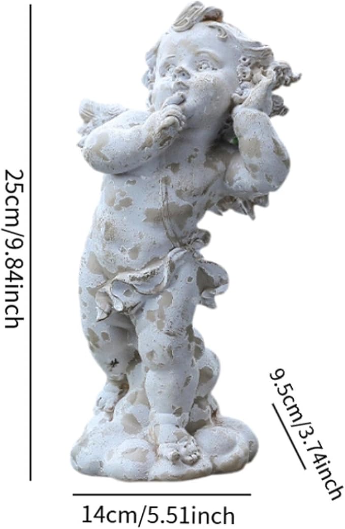 Baoblaze Nordic Angel Garden Statue Sculpture Weatherproof Resin Vintage Figurine Lawn Ornament for Outdoor Yard Porch Poolside Areas, Style B