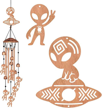 Alien Style Metal Wind Chimes for Outside, Hanging Waterproof Aluminum Windchimes with Hook for Outdoor Garden Patio Porch Decor, 33“ Memorial Wind Chimes Friendship Gifts for Women