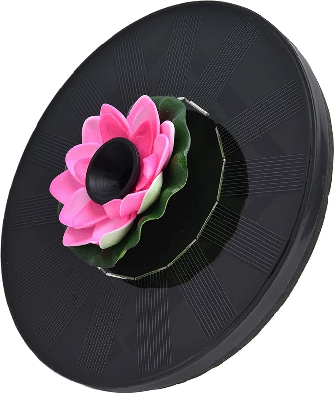 Solar Powered Fountain Water Pump, Floating Mini Solar Fountain with 4 Spray Styles, 16cm Diameter - Environmentally Friendly, Easy Setup, Ideal for Birdbaths Garden Ponds (Lotus 2)