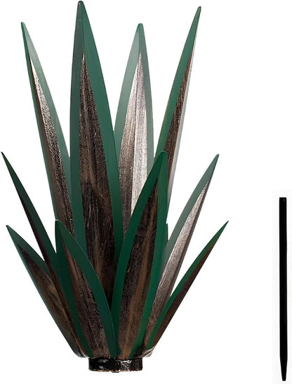 Large Tequila Rustic Sculpture, Wind Resistant Metal Agave Plants Garden Art for Outdoor Home Decor, DIY Hand Painted Metal Agave Yard Sculpture Statue Garden Lawn Ornament Gift (1, Green)