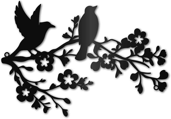CREATCABIN Tree Branches Birds Metal Wall Decoration Minimalist Hollow Design Sculpture Wall Mounted Iron Housewarming Gifts for Living Room Bedroom Office Garden Farmhouse Country Theme 11.8x8.7in