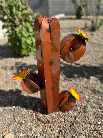 Metal Saguaro Cactus - Garden Art (Copper)
