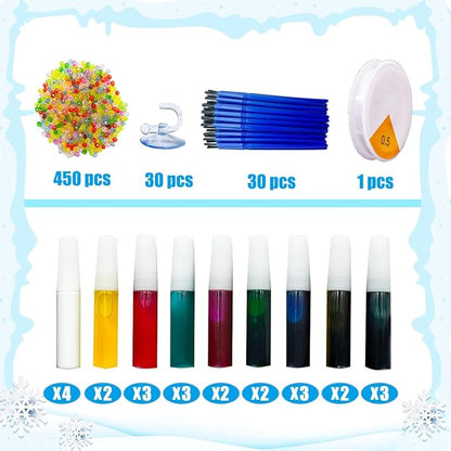 AUEKIV Suncatchers Kit 30sets Snowflake Sun Catcher DIY Window Paint Art Craft Kits Christmas Snowman Snowflake Suncatchers Ornaments for Xmas Decoration Winter Home Outdoor Party Activity