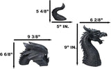 Ebros Swimming Castle Moat Mordor Dragon Lawn Garden Centerpiece Statue 3 Piece 21" Total Length Faux Stone Resin Finish Dungeons and Dragons Decor Figurine