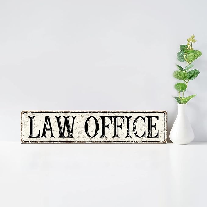 Madcolitote Rustic Law Office Wood Signs Law Office Street Signs Customized Vintage Country Wood Plaque Farmhouse Wall Art Wall Decor for Home Bars Clubs Cafes Man Cave Party 4x18in