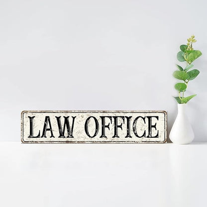 Madcolitote Rustic Law Office Wood Signs Law Office Street Signs Customized Vintage Country Wood Plaque Farmhouse Wall Art Wall Decor for Home Bars Clubs Cafes Man Cave Party 4x18in