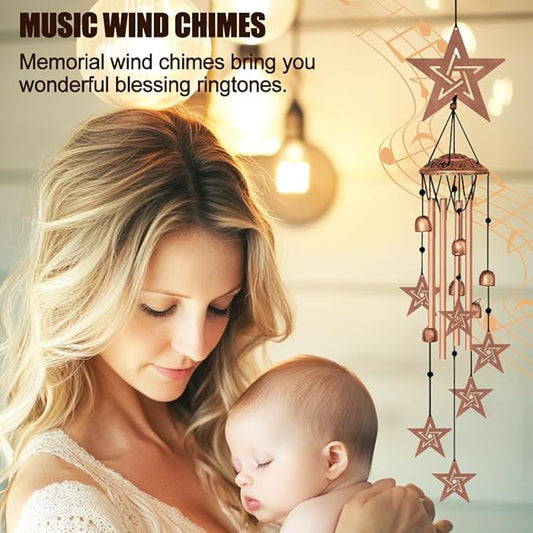 Wind Chimes for Outside, Melodious Melodic Tones Star Style Windchimes Suitable for Outdoor Garden Patio Porch Decor, Unique 33“ Metal Memorial Wind Chimes Friendship Gifts for Women