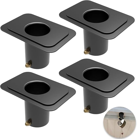 ForoGore 4 Pack Rain Chain Gutter Adapter Black Metal Rain Chain Adapter with Bolt Rain Chain Installation for Rain Chain Outside Gutters Downspout